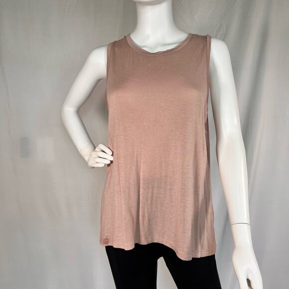 Halogen Crew Neck Sleeveless Pink Flowy Athletic Tank Top Size Large - Picture 1 of 8